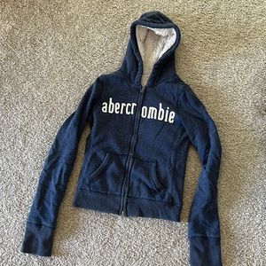 Abercrombie kids fur zip hoodie size large